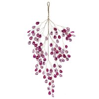 Новогоднее украшение Изделие декоративное Ветка 45x29 см цвет розово-красный