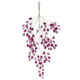 Новогоднее украшение Изделие декоративное Ветка 45x29 см цвет розово-красный