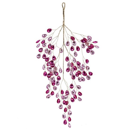 Новогоднее украшение Изделие декоративное Ветка 45x29 см цвет розово-красный