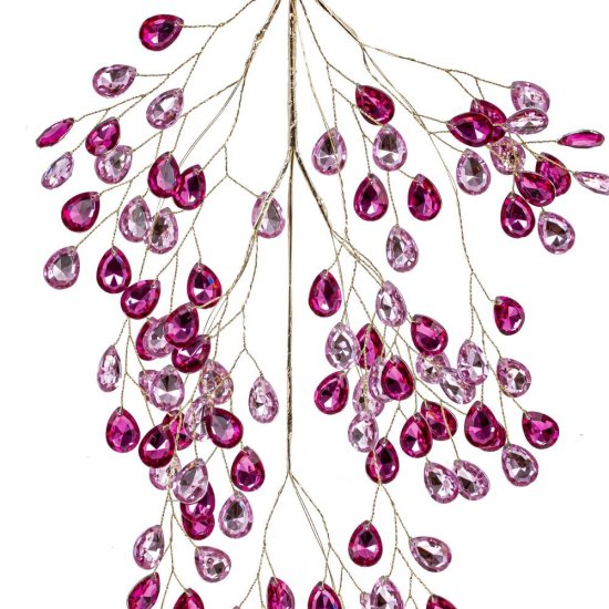 Новогоднее украшение Изделие декоративное Ветка 45x29 см цвет розово-красный