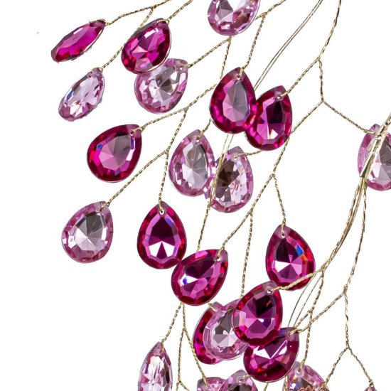 Новогоднее украшение Изделие декоративное Ветка 45x29 см цвет розово-красный