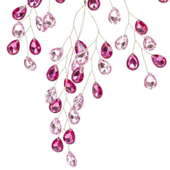 Новогоднее украшение Изделие декоративное Ветка 45x29 см цвет розово-красный