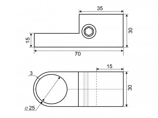 Соединитель 3-х труб поворотный ⌀25 хром