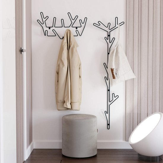 Вешалка настенная металлическая 9 крючков антрацит Sheffilton SHT-WH36