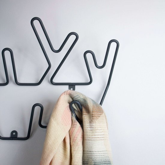 Вешалка настенная металлическая 9 крючков антрацит Sheffilton SHT-WH36