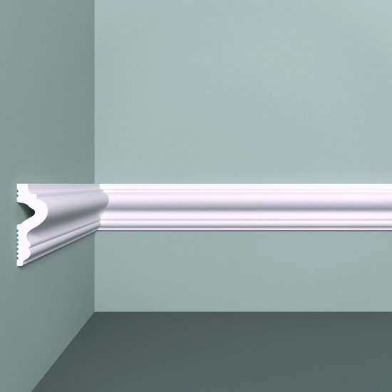 Молдинг из экополимера ударопрочный 45х17х2000 мм под покраску Bello Deco XPS M 10 белый