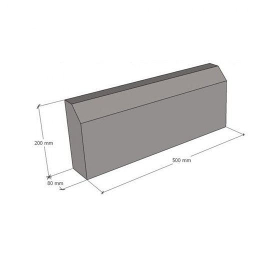 Бордюр тротуарный вибропрессованный 500х200х80 мм коричневый