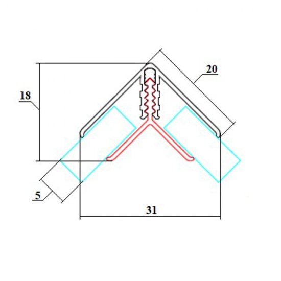 Угол универсальный разборный для панелей 5х3000 мм ПВХ матовый белый