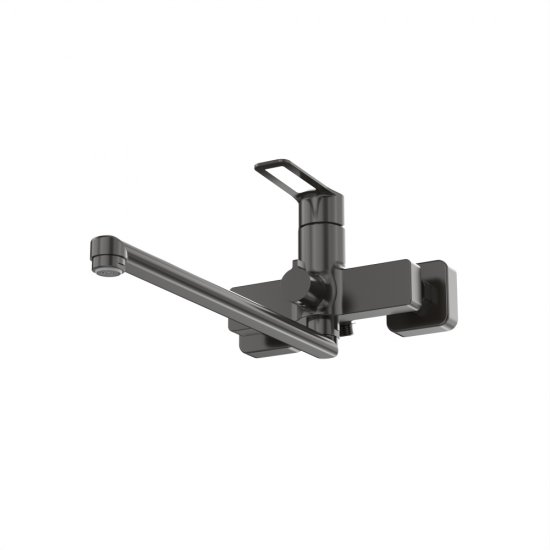 Смеситель для ванны Tokito Kobe графит однорычажный с длинным изливом с лейкой (TOK-KOB-1015)