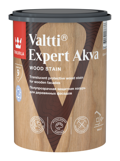 Антисептик защитно-декоративный Tikkurila Valtti Expert Akva палисандр полуматовый 0.9 л