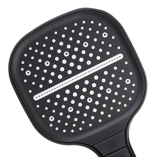 Лейка для душа Berges P2 130х130 мм 3 режима без шланга пластик черная матовая (070122)