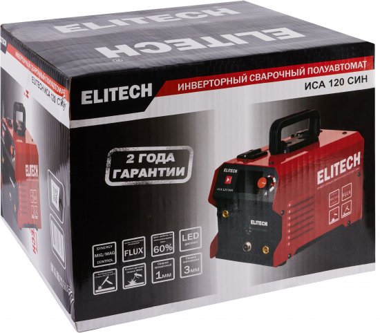 Сварочный полуавтомат инверторный Elitech ИСА120СИН, 120 А, до 3 мм