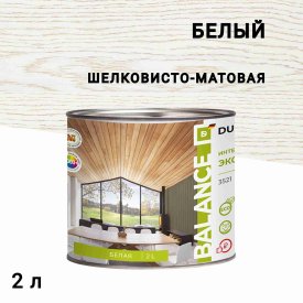 Эко-лазурь Dusberg Balance для дерева белая шелковисто-матовая 2 л