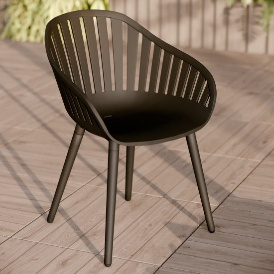 Кресло садовое Naterial Idunn 54.8x54.4x79.8 см алюминий цвет черный