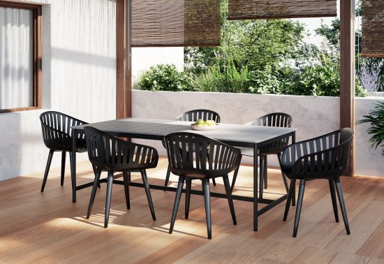 Кресло садовое Naterial Idunn 54.8x54.4x79.8 см алюминий цвет черный