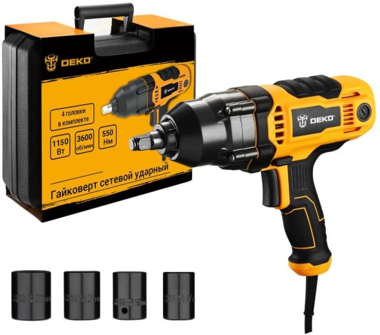 Гайковерт сетевой ударный Deko DKIW1150W, 1100 Вт, 550 Нм