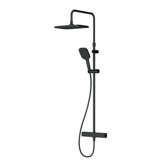 Душевая система AM.PM Flash F079SQ422 с термостатом 3 режима цвет черный матовый