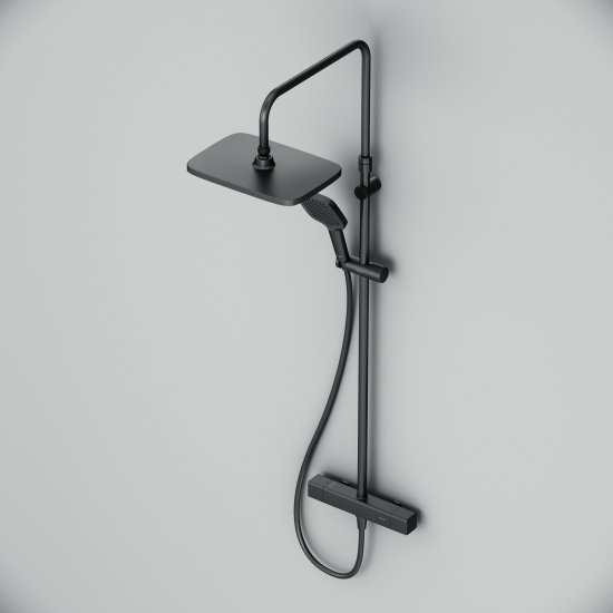 Душевая система AM.PM Flash F079SQ422 с термостатом 3 режима цвет черный матовый