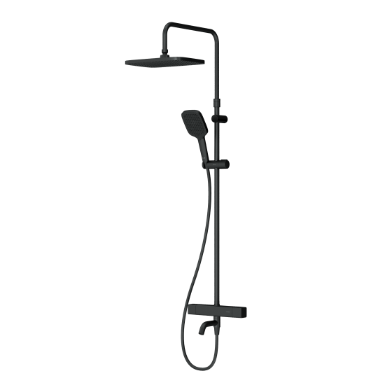 Душевая система AM.PM Flash F079SQ522 с термостатом 3 режима цвет черный матовый
