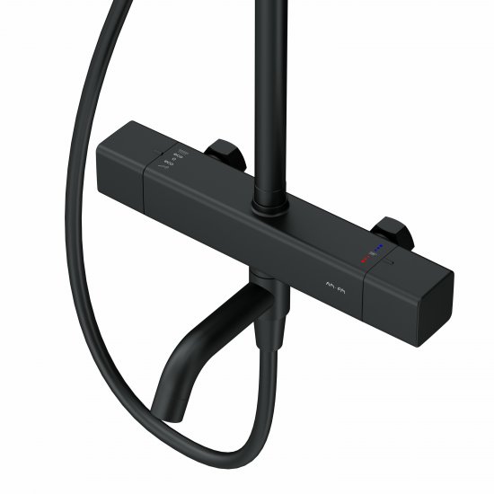 Душевая система AM.PM Flash F079SQ522 с термостатом 3 режима цвет черный матовый