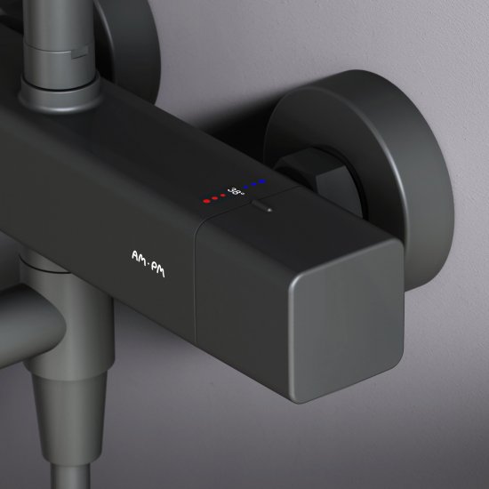 Душевая система AM.PM Flash F079SQ522 с термостатом 3 режима цвет черный матовый