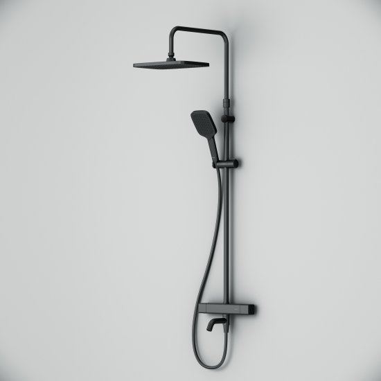 Душевая система AM.PM Flash F079SQ522 с термостатом 3 режима цвет черный матовый