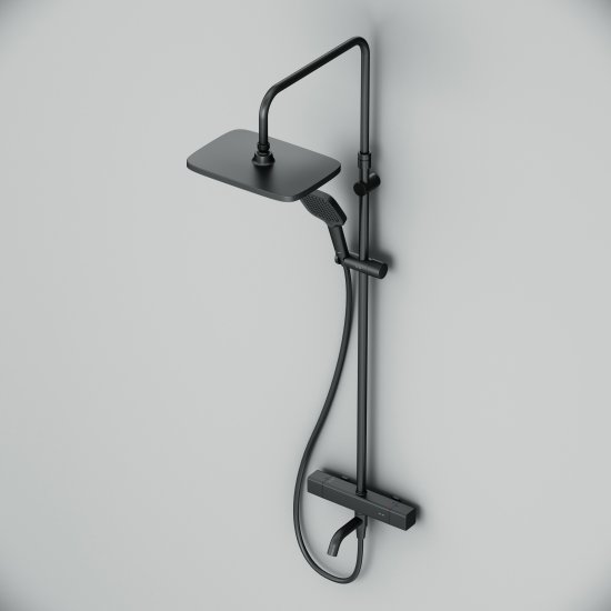 Душевая система AM.PM Flash F079SQ522 с термостатом 3 режима цвет черный матовый