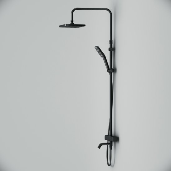 Душевая система AM.PM Flash F079SQ522 с термостатом 3 режима цвет черный матовый
