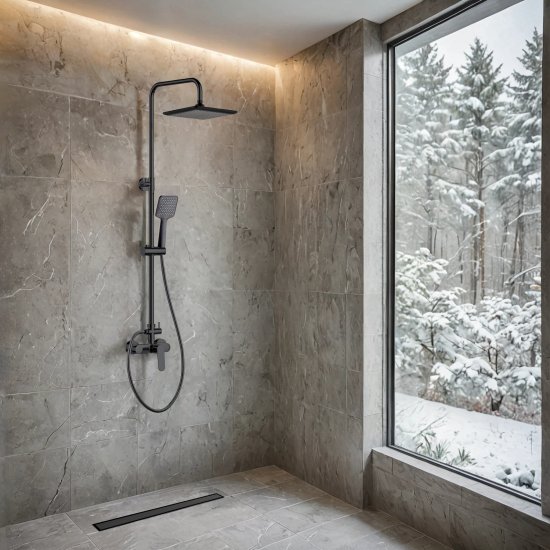 Душевая система Esko Teramo STR12 со смесителем 3 режима цвет черный