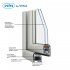 Пластиковое окно VEKA WHS Halo 60 1160х1200 мм 2 створки правая глухая левая поворотно-откидная однокамерное
