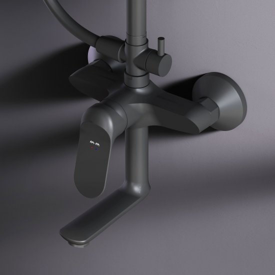 Душевая система AM.PM Moxie F079M922 со смесителем 3 режима цвет черный матовый