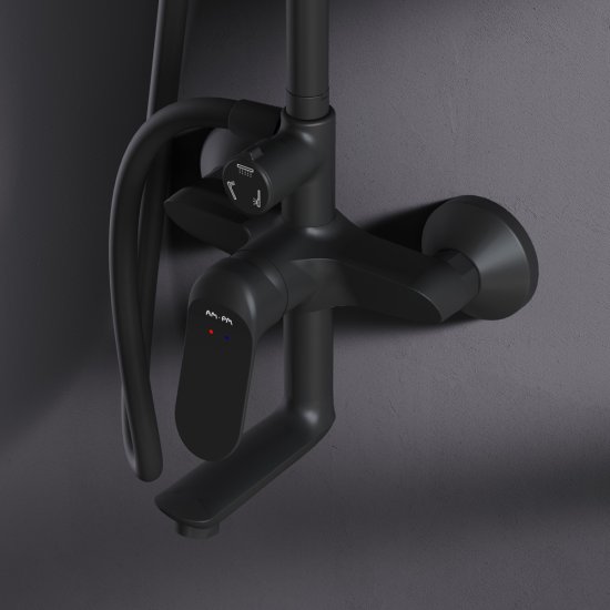 Душевая система AM.PM Moxie F079M922 со смесителем 3 режима цвет черный матовый