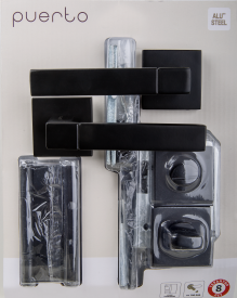 Дверные ручки Puerto SET 521-03 2070PL 2S, без запирания, цвет черный