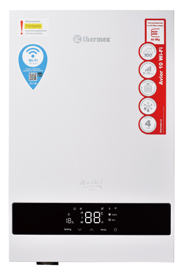 Электрический котел 10 кВт Thermex Avior 10 220/380 В одноконтурный настенный Wi-Fi