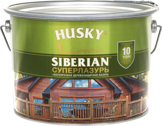 Лазурь для дерева Husky Siberian «Суперлазурь» полуглянцевая палисандр 9 л
