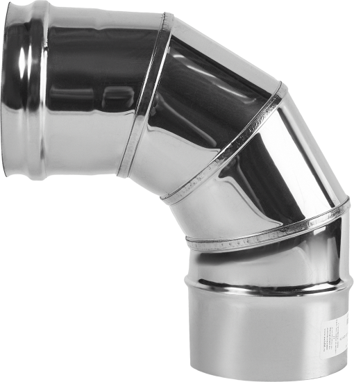 Отвод для дымохода D110 255x255 мм нержавеющая сталь AISI 430x0.5 мм