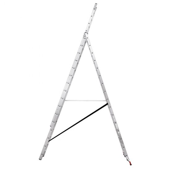 Лестница алюминиевая трансформер трехсекционная 16 ступеней Новая высота профессиональная