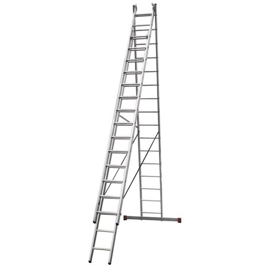 Лестница алюминиевая трансформер трехсекционная 16 ступеней Новая высота профессиональная
