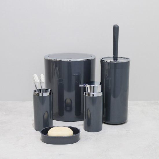 Ёршик для унитаза Fixsen Round Gray FX-453-5 цвет серый