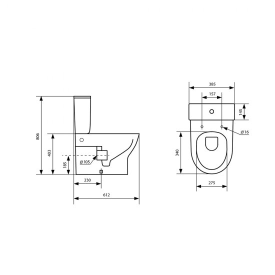 Унитаз-компакт Lavelly Pable безободковый с горизонтальным выпуском с сиденьем дюропласт микролифт белый (1039462)