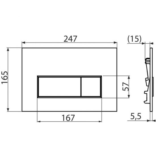 Клавиша смыва для инсталляций Alcadrain M57 черная (549568)