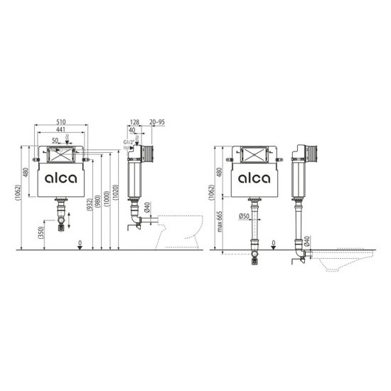 Инсталляция Alcadrain AM для напольного приставного унитаза (AM112-0001)