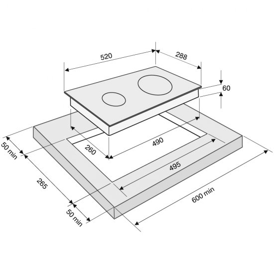 Варочная панель электрическая Krona Racio Zauber 2 конфорки черная