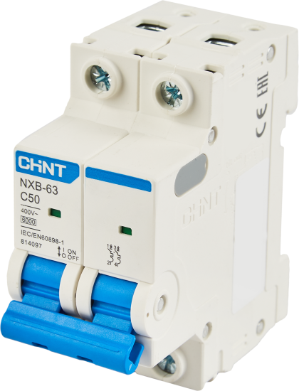 Автоматический выключатель CHINT NXB-63S 2P C50 А 6 кА