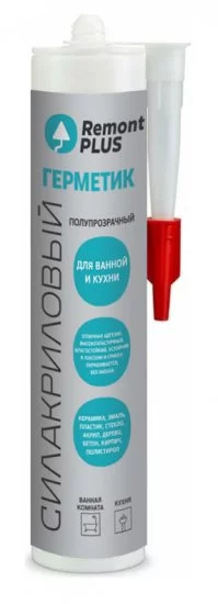 Герметик силакриловый Remont PLUS полупрозрачный 290 мл