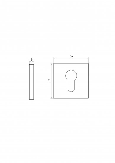 Накладка на цилиндр Puerto Slim ET AL 03 SSC 50x50 мм цвет матовый хром