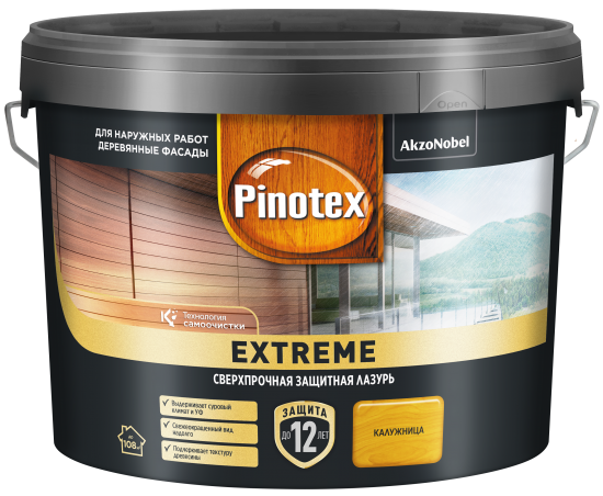 Лазурь для дерева Pinotex Extreme полуматовая калужница 9 л
