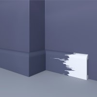 Плинтус настенный/потолочный полистирол ударопрочный Модерн-1 белый 15x80x2000 мм