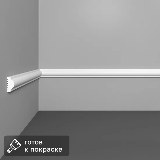 Молдинг настенный полистирол Basic белый 10x20x2000 мм