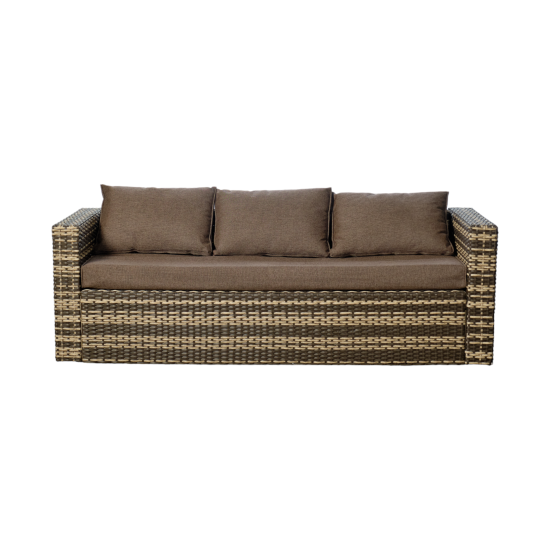 Набор садовой мебели для обеда с подушками Greengard Гавр сталь коричневый диван 1 шт. кресло 4 шт. стол 1 шт.